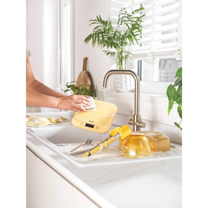 Salter British Bakes Digital Kitchen Scale – Yellow Baking Scale,