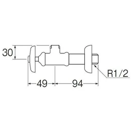 SANEI V22A-X2-13 Handle Type Water Supply Pipe Without Nut