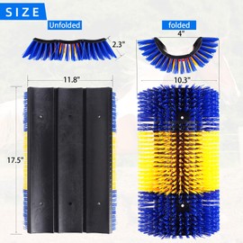 Extra Large Size Livestock Scratching Brush, Upgraded Horse/Goat/Cow/Cattle Scratcher Brush for Grooming, Itch Relief Horse Scratcher Brushes Kit with Two Sets of Mounting Screws(1-Pack,Yellow)