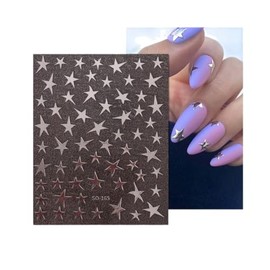 Irregular Stars Nail Stickers Irregular Stars Self Adhesive Nail Decal So165 Silver Nail Wraps Art Stickers Manicure Supplies for Women for Home Nails Full Long Lasting Easy Apply and Remove