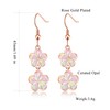 CiNily Opal Dangle Drop Earrings Hypoallergenic Rose Gold Plated Flower