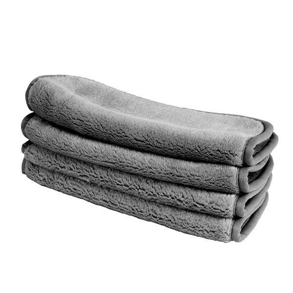 Eurow Makeup Removal Cleaning Cloth, 8 by 8 Inches, Gray, Pack of 4