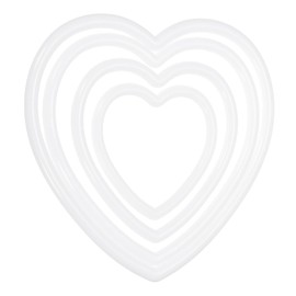 PATIKIL Dream Catcher Rings Set, 4 Sizes Plastic Heart Shape Macrame Wreath Floral Ring Hoop for Home Car DIY Craft Wedding Wall Hanging Decorations, White