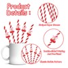 30Pcs Cherry Themed Paper Straws, Cherry Red Stripes Drinking Straws