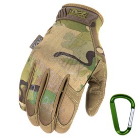 Mechanix Wear Original Gloves - Breathable & Abrasion Resistant + Gear Carabiner - Original Glove in Black, Coyote, Multicam/Size S, M, L, XL - multicam, size: l