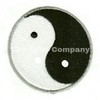 The Sash Company Yin and Yang Embroidered Symbol Black Satin