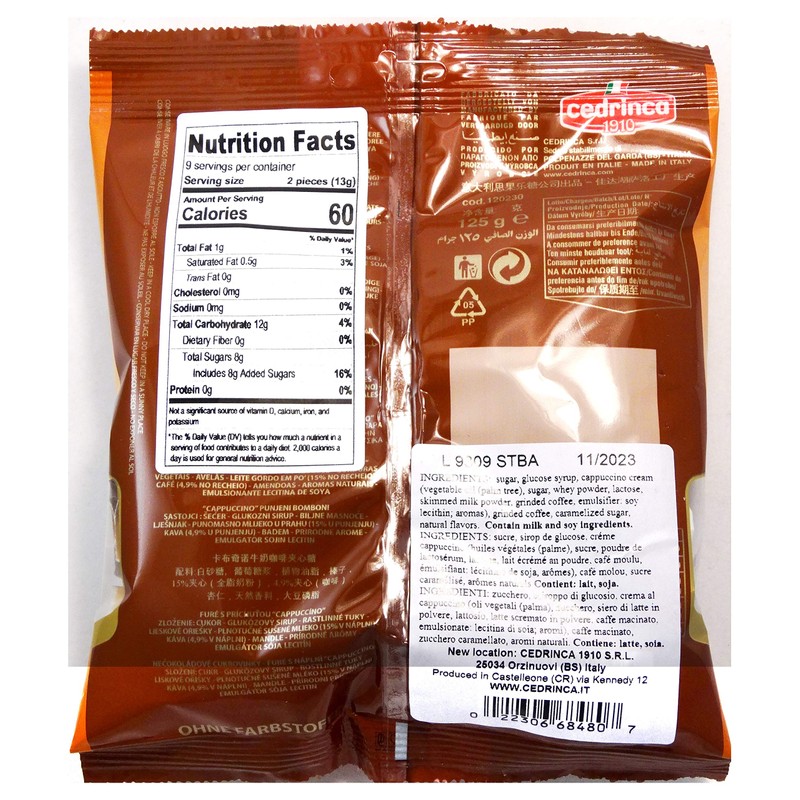 Cedrinca - Cappuccino Hard Candies, (2)- 5.25 oz. bags