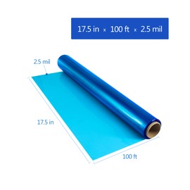 JOYIT Blue Cellophane Wrap Roll (100’ Ft. Long X 17.5” in. Wide) - 2.5 Mil Thick Transparent Blue Cellophane Wrapping Paper, Colored Cellophane Wrap for Gift Flower Basket Decoration