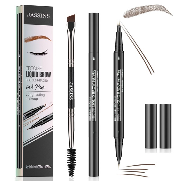 JASSINS Eyebrow Pen, 2-in-1 Dual-Ended Eyebrow Pencil Eyebrow Pen with