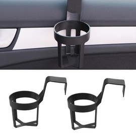 Arwrilt 2 PCS Car Cup Holder, Adjustable Durable Portable Car Door Cup Holder Drink Holder, Multi-Functional Hanging Cup Holder, Universal Cup Holder for Cars Homes (Black # 12)