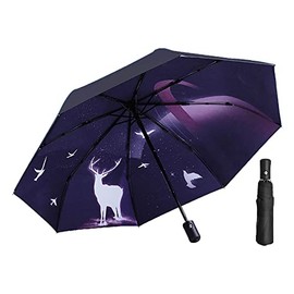 G-LIKE Parasol Umbrella Foldable Automatic - Outdoor Umbrella Automatic Windproof Waterproof Compact Sun Protection Rain Cover 8 Ribs Folding Umbrella for Men and Women, coloured