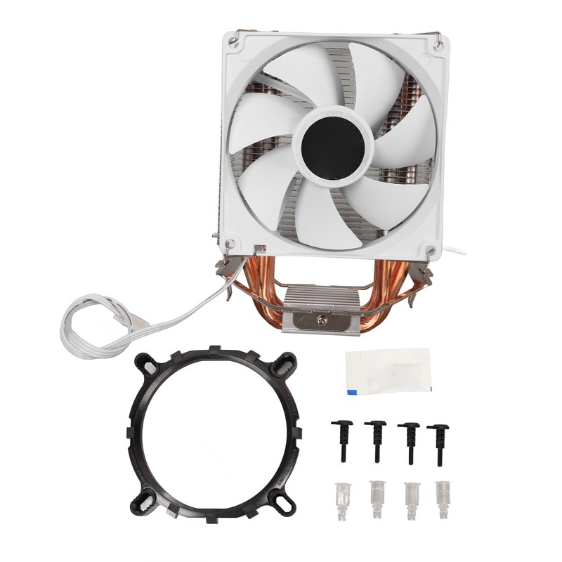CPU Cooling Fan Professional Efficient 6 Tubes 3 Wires White