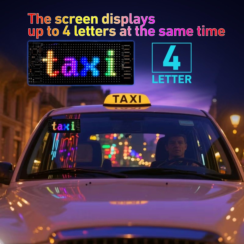 Programmable LED Sign with Bluetooth APP Control, “6.81x2.75” Inch Flexible