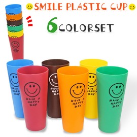 OKUTANI CO Smile Smile Cup 6 Color Set Cups (Blue/Red/Brown/Orange/Yellow/Green)