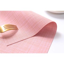 Table Mats (Set of 6),New Non-slip Insulation Washable Quick Drying Decorative Placemat,Pink