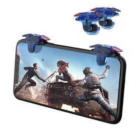 Newseego for Mobile Game Controller Trigger, [Upgraded Version] Mobile Controllers Colorful Trigger Sensitive Shoot and Aim Button for Knives Out/Rules of Survival Trigger for Android & iOS-Blue