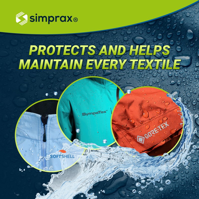 simprax® Textile Waterproof Spray Eco-Friendly & Skin-Safe | Water-Based Waterproofing