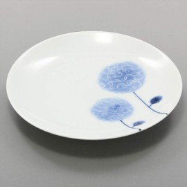 Hama Pottery 385889 Hasami Pottery Wayama Kiln Flowers Small Plate, Approx. 4.1 inches (10.5 cm), Flower Ball Pattern