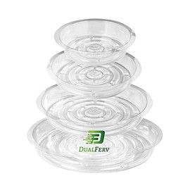 DF DUALFERV Plant Saucers for Indoor, 18 Pcs Plant Trays for Indoor and Outdoor of 6, 8,10,12 Inch, Plant Pot Saucers with No Holes