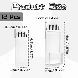 RUGBOL 12 Pack Vinyl Wall Bracket, Acrylic Shelves, Vinyl Record Display, Vinyl Shelves, Vinyl Record Wall Mount, Vinyl Holder, Wall for Record Collection, Home Office Decoration