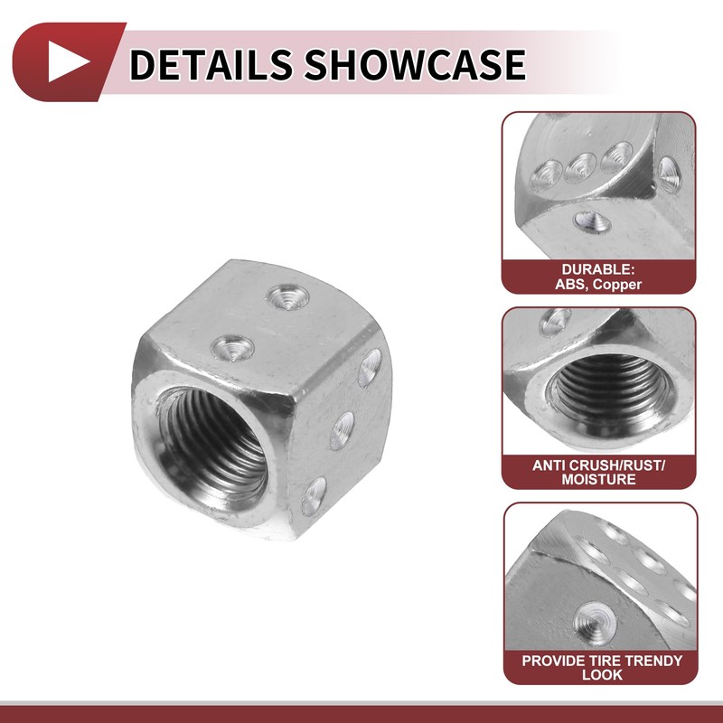 HEROFFIX 4 Pcs Decorative Tire Valve Stem Caps 12mm Tyre