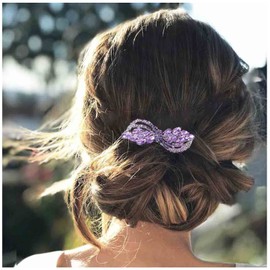 Yheakne Pasador para el pelo de boda con diamantes de imitación de cristal morado para novia, accesorio decorativo para el pelo para mujeres y niñas (morado)