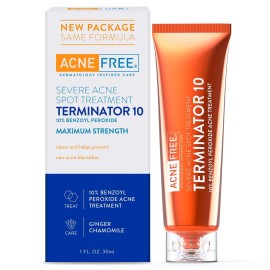 AcneFree Terminator 10 Spot Treatment 10% Benzoyl Peroxide 1oz - Pack Of 1