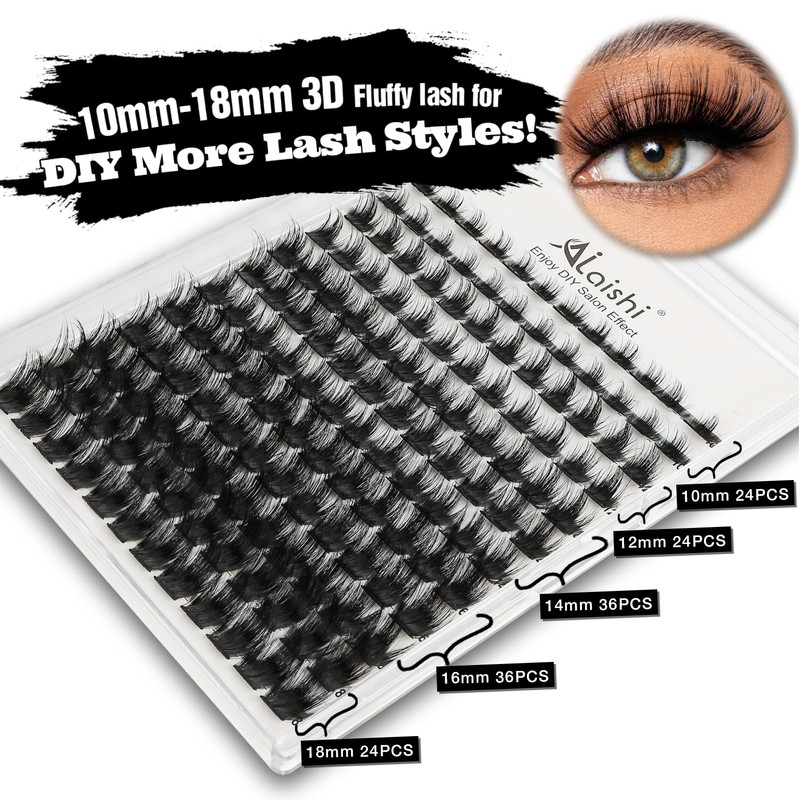 Wispy Lash Clusters Kit Natural Eyelash Clusters Kit, 10-18mm D