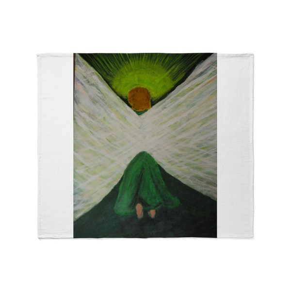 CafePress Green Angel Rahael Throw Blanket Super Soft Fleece Plush