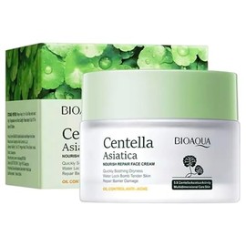 BIOAQUA Crema Facial Centella Asiatica Nourish Repair, Control de Aceite Anti-Acné, 50g