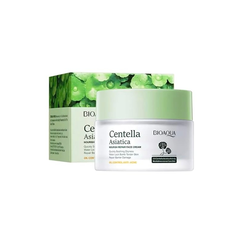 BIOAQUA Crema Facial Centella Asiatica Nourish Repair, Control de Aceite