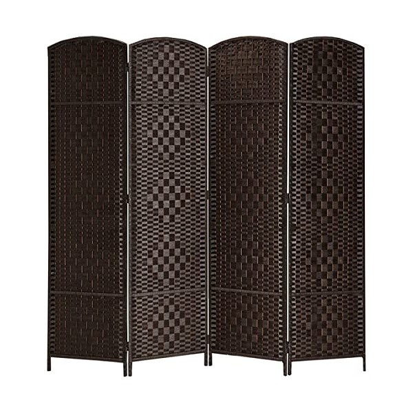 RHF 6 ft. Tall 16" Wide-Diamond Weave Fiber Room Divider,Double