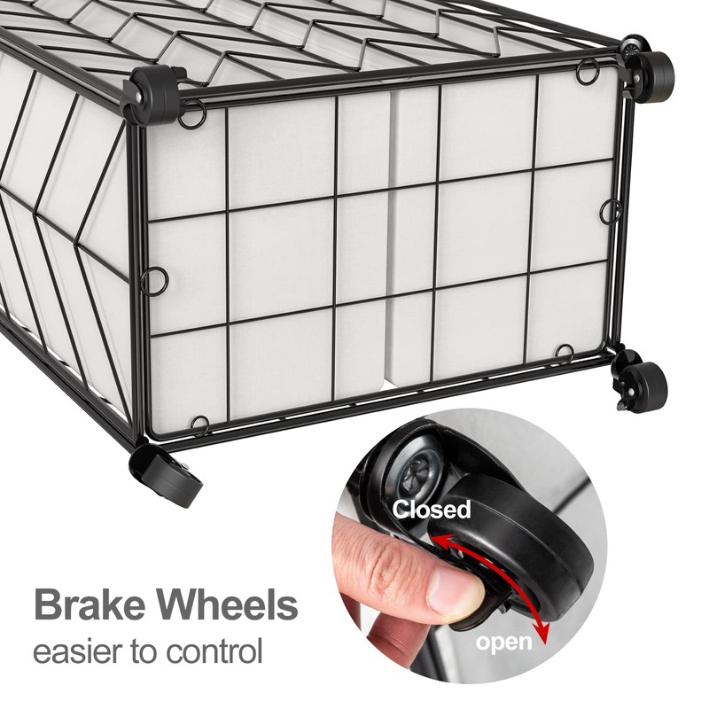 WOWLIVE Laundry Basket with Wheels, Heavy Duty Laundry Hamper with
