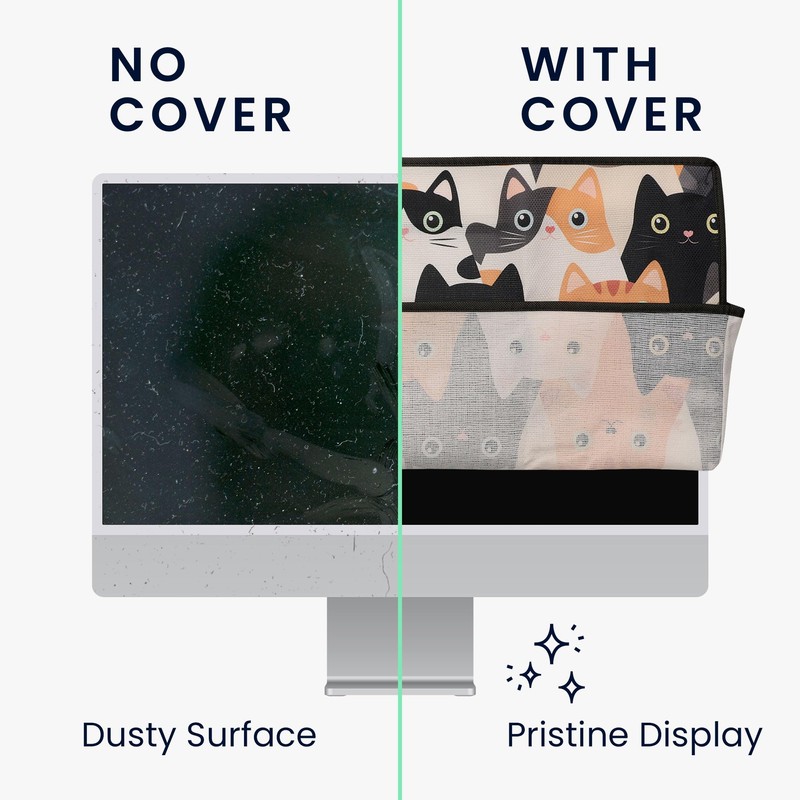 kwmobile Dust Cover for 24-26" Monitor - Linen Monitor Protector