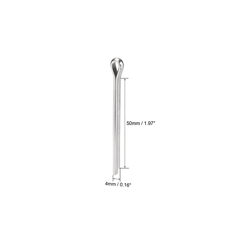 sourcing map Split Cotter Pin - 4mm x 50mm 304