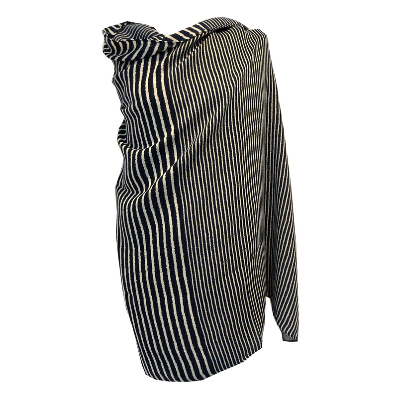 Pamper Yourself Now Navy Blue with White Stripes Long Soft