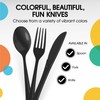 Exquisite Disposable Black Plastic Knives 50 Pcs - Heavy Duty