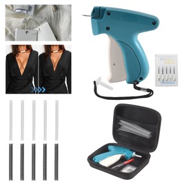 Clickinline Quick Clothing Tagging Tool Micro Clothing Fixer with Case Mini Kit Handheld Sewing Stitchy Machine with 5 Needles,500 Black & 500 White Micro Fasteners, 8mm, Blue