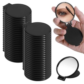 Telooco Telooco 50 Pcs Round Compact Mirror for Purse Mini Folding Mirror Portable Pocket Mirror Makeup Small Mirror Vintage Portable Travel Makeup Mirror for Women Daily Use