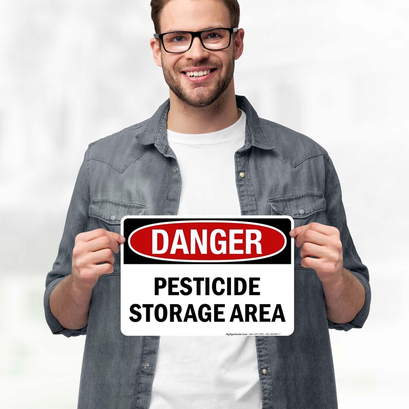 Danger Pesticide Storage Area Sign, (MS-280889) 10x7 Inches, 4 Mil