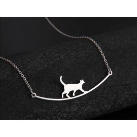 Fashion Jewelry CAT WALK TREE ROPE Pendant On 925 Sterling Silver 22" necklace Won Gold Awards