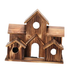 Milageto Wooden Bird House Hummingbird Nest Decor Supplies, Rustic, Bird Cage, Hanging Bird Feeder for Patio, Outdoor Garden Courtyard