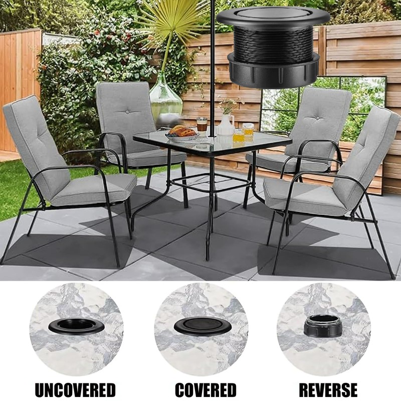 Patio Table Umbrella Hole Ring Plug Cap Set, Yard Parasol