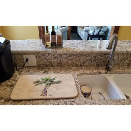 Caroline's Treasures 8480DDM Palm Tree Dish Drying Mat Absorbent Dish Drying Mat Pad for Kitchen Counter Dish Drainer Mat for Countertop, 14 x 21", Multicolor