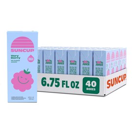 SunCup Juice - Very Berry (40 Pack) 6.75 oz Juice Box with Straw | Organic Berry Blend for Kids, Bulk School Pack for Snacks, Parties, or Everyday Drinks