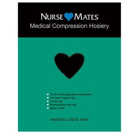 Nurse Mates Medical Compression Pantyhose | 15-20mmHg | Support Hosiery | 1 Pair | Black Size C