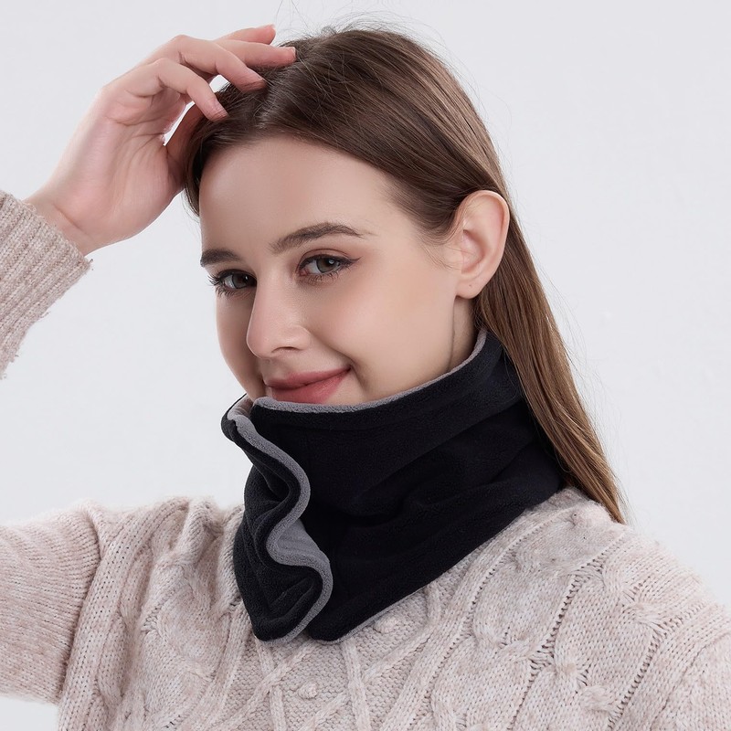 PAZOFA Neck Warmer, Button, Double-Sided Use, Unisex, Soft, For Winter,