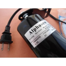 Alphasew Universal Home Sewing Machine Motor BLACK 110V 0.9A 7000RPM 90W Bracket