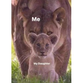 Lion   daughter refrigerator magnet 3 1/2 x 3 1 /2 "