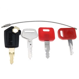 DVPARTS 4 Heavy Equipment Key Set Construction Ignition Key Set with Key Ring for CAT John Deere & Komatsu JD Excavator & JD Common